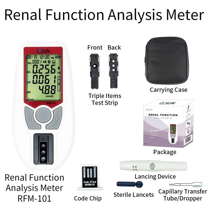CE,ISO Certified Portable 3in1 High Accuracy Renal Function Meter For Test Creatinine