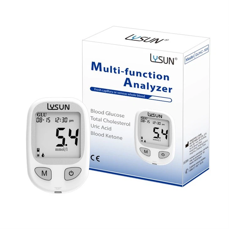 Lysun 4 in 1 Blood Glucose, Uric Acid, Blood Ketone ,Total Cholesterol Meter GUKC-101 suppliers