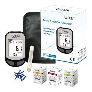 Lysun 3 in 1 Blood Glucose, Uric Acid, Blood Ketone Meter GUK-101